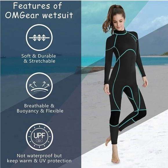 OMGear Wetsuit Men Women 3mm Neoprene Full Body UV Protection One Piece Long XXL - Picture 3 of 9